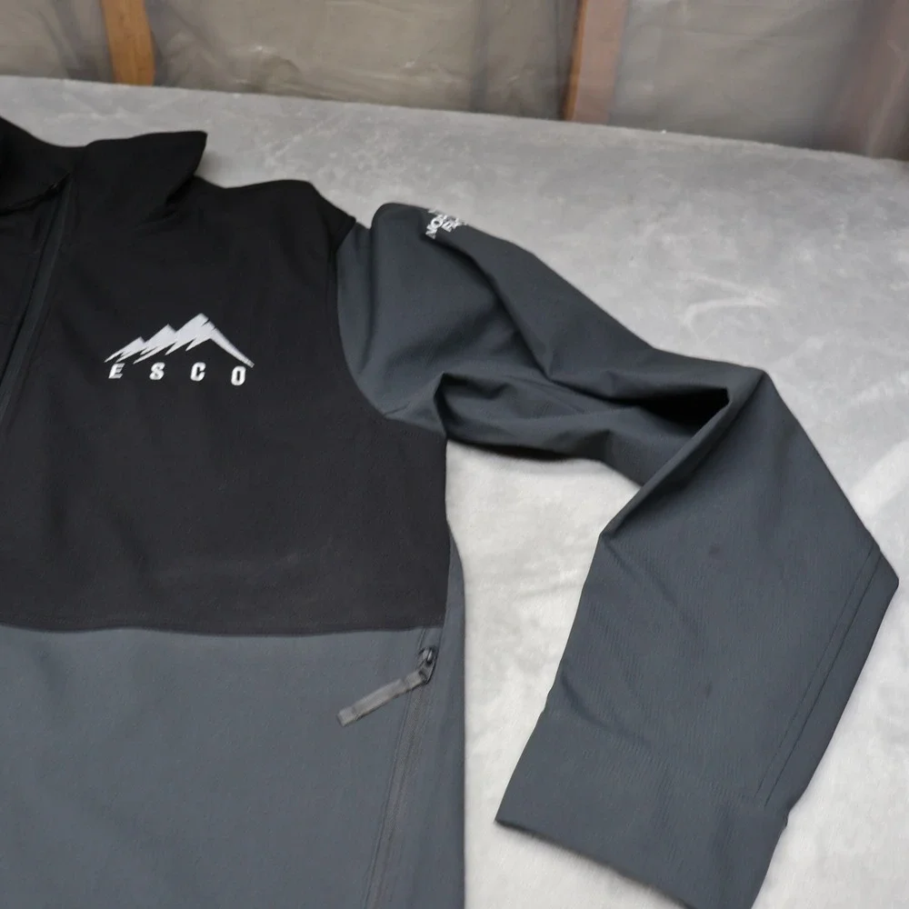 North Face Jacket Mens Large Black Castle Rock Softshell‎ Wind Resistant LOGO